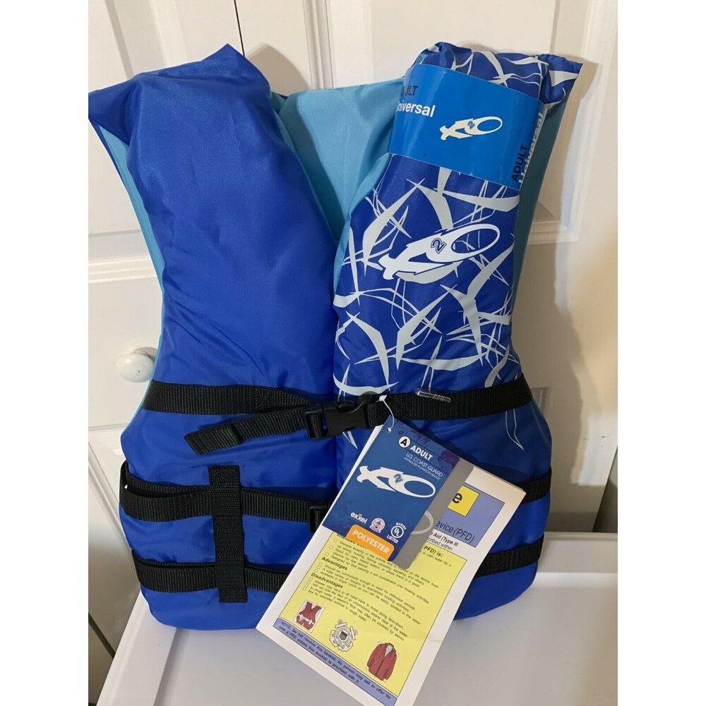 New EXXEL OUTDOORS OSFM POLYESTER ADULT LIFE VEST OR JACKET U.S. COAST GUARD